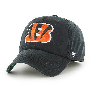 Men's '47 Black Cincinnati Bengals Sure Shot Franchise Fitted Hat