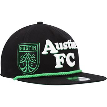 Men's New Era Black Austin FC Heritage The Golfer Snapback Hat
