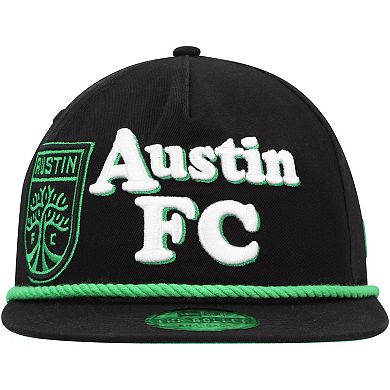 Men's New Era Black Austin FC Heritage The Golfer Snapback Hat