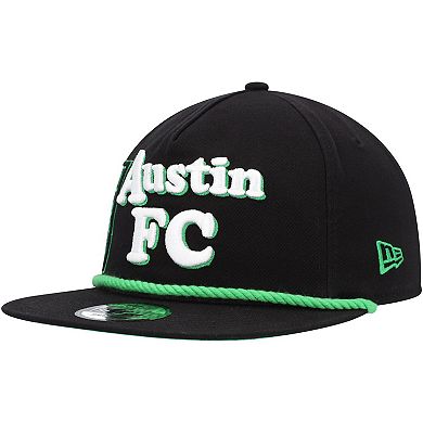 Men's New Era Black Austin FC Heritage The Golfer Snapback Hat
