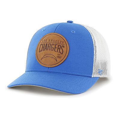Men's '47 Powder Blue Los Angeles Chargers Leather Head Flex Hat