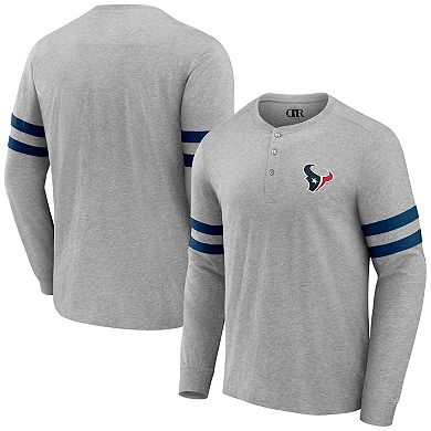 Men's NFL x Darius Rucker Collection by Fanatics Heather Gray Houston Texans Henley Long Sleeve T-Shirt