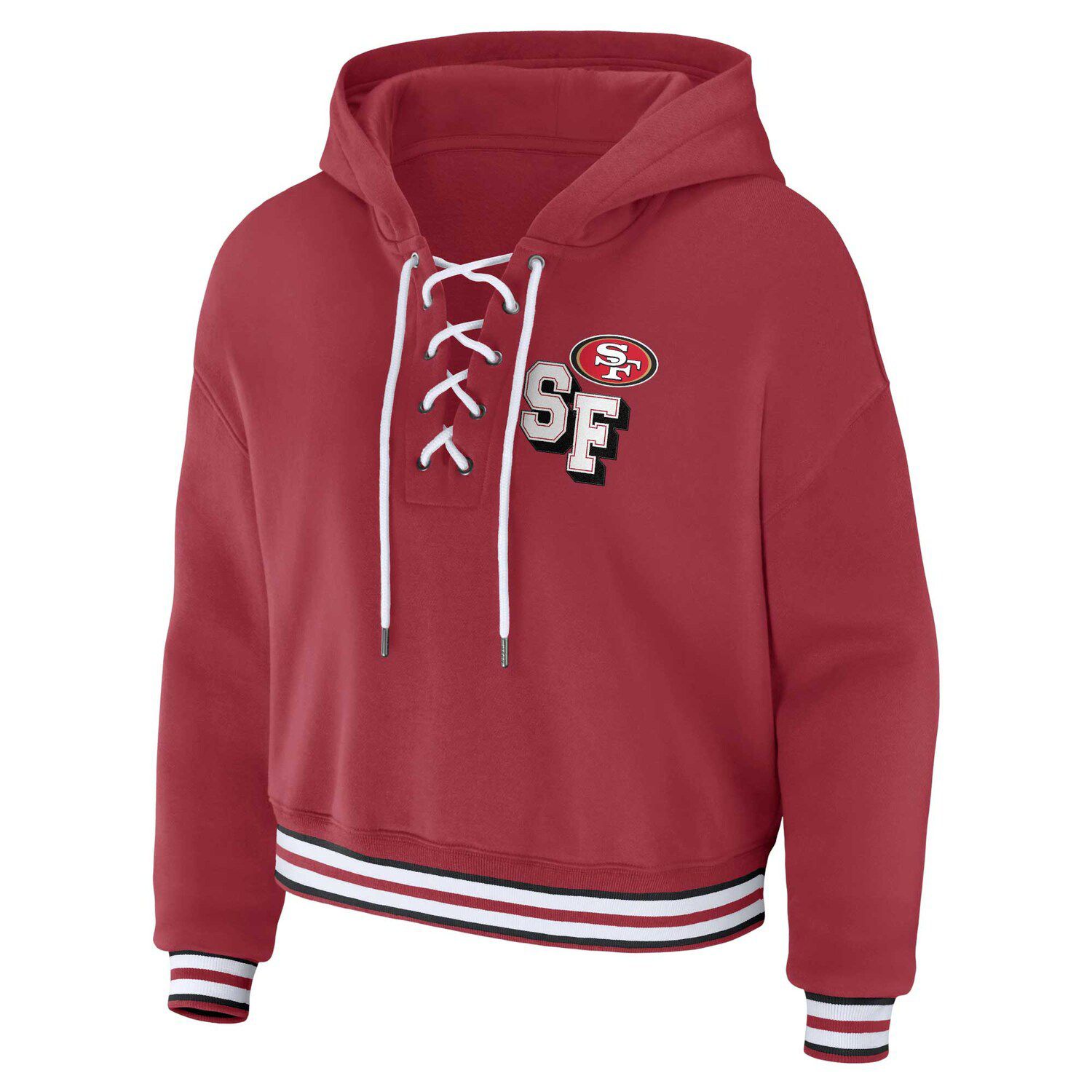 Women's WEAR By Erin Andrews Scarlet San Francisco 49ers Lace-Up ...