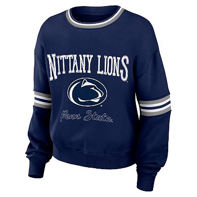 Women's WEAR by Erin Andrews Navy Penn State Nittany Lions Vintage Pullover Sweatshirt