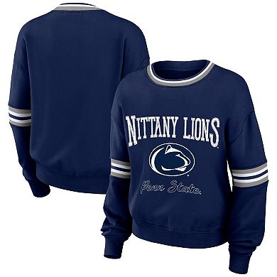 Women's WEAR by Erin Andrews Navy Penn State Nittany Lions Vintage Pullover Sweatshirt