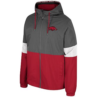 Men's Colosseum Charcoal Arkansas Razorbacks Miles Full-Zip Jacket