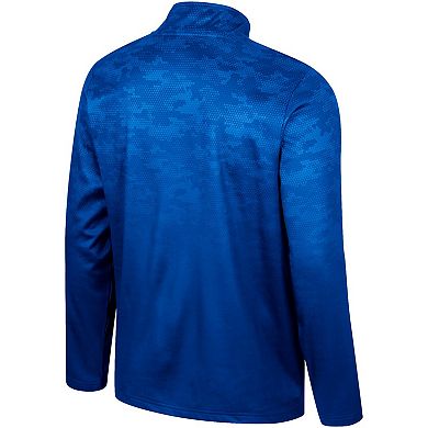 Men's Colosseum Royal Kansas Jayhawks The Machine Half-Zip Jacket