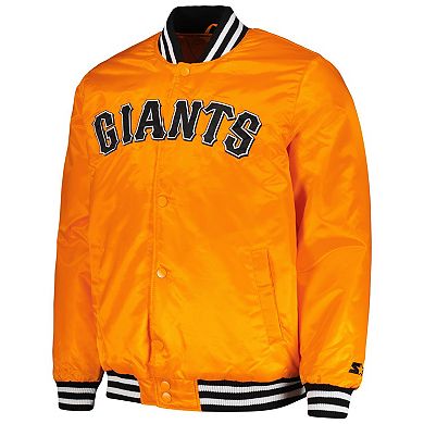 Men's Starter Orange San Francisco Giants Cross Bronx Fashion Satin Full-Snap Varsity Jacket