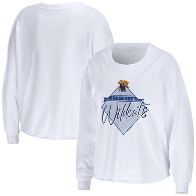 Women's WEAR by Erin Andrews White Kentucky Wildcats Diamond Long Sleeve Cropped T-Shirt