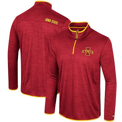 Men s Colosseum Crimson Iowa State Cyclones Wright Quarter Zip Windshirt
