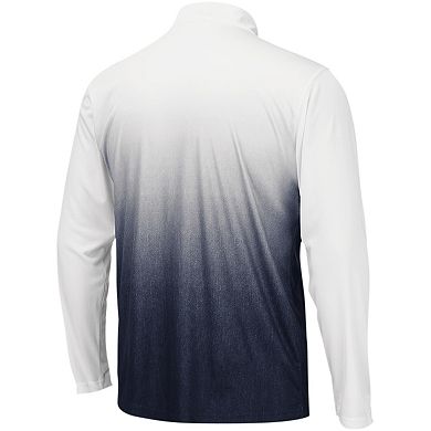 Men's Colosseum White/Black Ole Miss Rebels Magic Ombre Long Sleeve Quarter-Zip Top