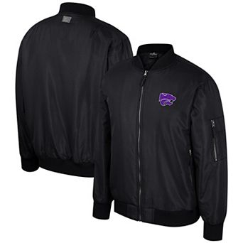 Men's Colosseum Black Kansas State Wildcats Full-Zip Bomber Jacket