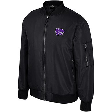Men's Colosseum Black Kansas State Wildcats Full-Zip Bomber Jacket