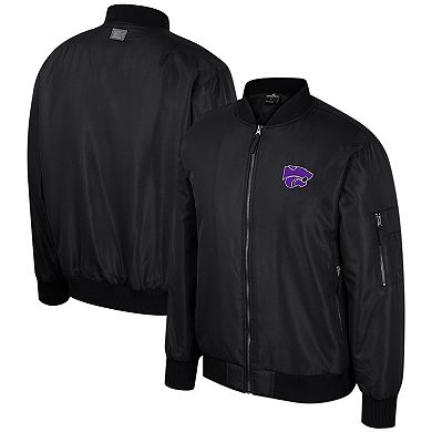 Men's Colosseum Black Kansas State Wildcats Full-Zip Bomber Jacket