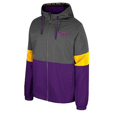 Men's Colosseum Charcoal LSU Tigers Miles Full-Zip Jacket