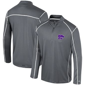 Men's Colosseum Black Kansas State Wildcats Cameron Quarter-Zip Windshirt