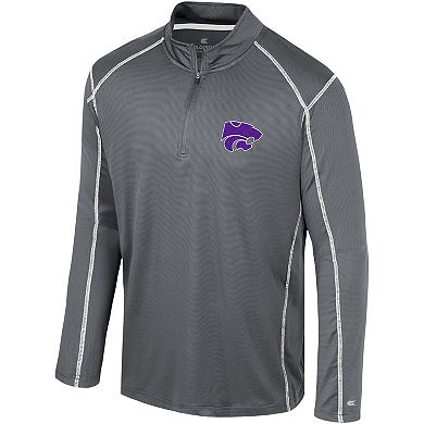 Men's Colosseum Black Kansas State Wildcats Cameron Quarter-Zip Windshirt