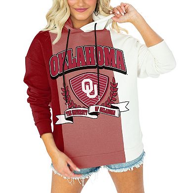 Women's Gameday Couture Crimson Oklahoma Sooners Hall of Fame Colorblock Pullover Hoodie