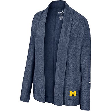 Women's Colosseum Navy Michigan Wolverines Morningside Cardigan Sweater