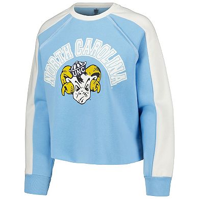 Women's Gameday Couture Carolina Blue North Carolina Tar Heels Blindside Raglan Cropped Pullover Sweatshirt