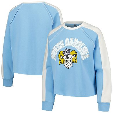 Women's Gameday Couture Carolina Blue North Carolina Tar Heels Blindside Raglan Cropped Pullover Sweatshirt