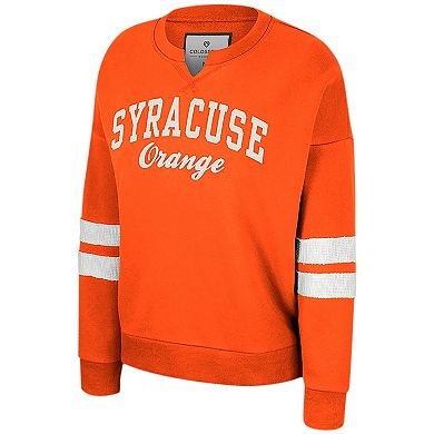 Women's Colosseum Orange Syracuse Orange Perfect Date Notch Neck Pullover Sweatshirt
