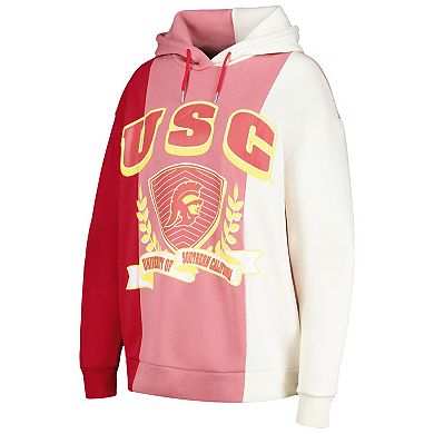 Women's Gameday Couture Cardinal USC Trojans Hall of Fame Colorblock Pullover Hoodie