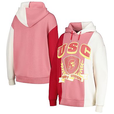 Women's Gameday Couture Cardinal USC Trojans Hall of Fame Colorblock Pullover Hoodie
