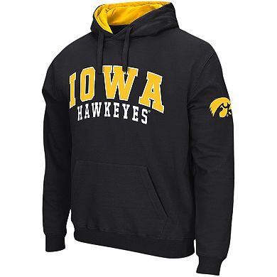 Men's Colosseum Black Iowa Hawkeyes Double Arch Pullover Hoodie