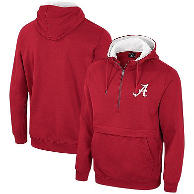 Men's Colosseum Crimson Alabama Crimson Tide Half-Zip Hoodie