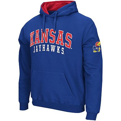 Men's Colosseum Royal Kansas Jayhawks Double Arch Pullover Hoodie