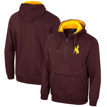 Men's Colosseum Brown Wyoming Cowboys Team Half-Zip Pullover Hoodie