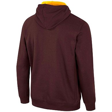 Men's Colosseum Brown Wyoming Cowboys Team Half-Zip Pullover Hoodie