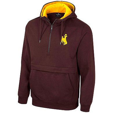 Men's Colosseum Brown Wyoming Cowboys Team Half-Zip Pullover Hoodie