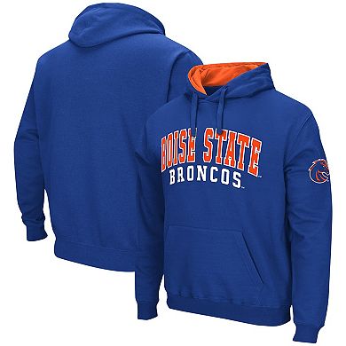 Men's Colosseum Royal Boise State Broncos Double Arch Pullover Hoodie