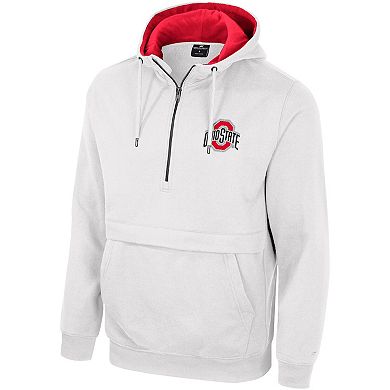 Men's Colosseum White Ohio State Buckeyes Half-Zip Hoodie