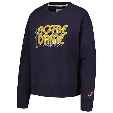 Women's League Collegiate Wear Navy Notre Dame Fighting Irish Boxy Pullover Sweatshirt