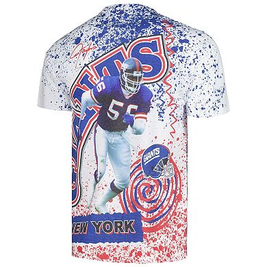 Men's Mitchell & Ness White New York Giants Retired Player Name & Number Burst T-Shirt