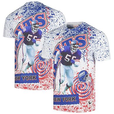 Men's Mitchell & Ness White New York Giants Retired Player Name & Number Burst T-Shirt