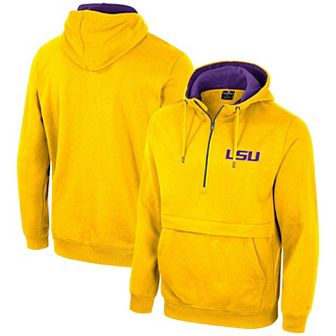 Men's Colosseum Gold LSU Tigers Half-Zip Hoodie
