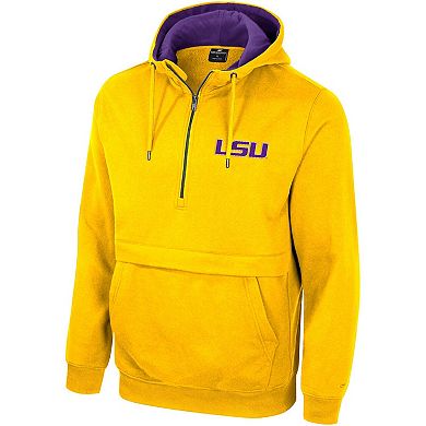 Men's Colosseum Gold LSU Tigers Half-Zip Hoodie