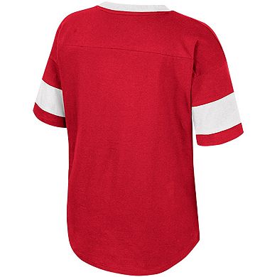 Girls Youth Colosseum Crimson Alabama Crimson Tide Tomika Tie-Front V-Neck T-Shirt