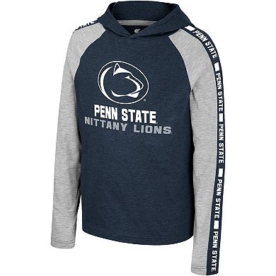 Youth Colosseum Navy Penn State Nittany Lions Ned Raglan Long Sleeve Hooded T-Shirt