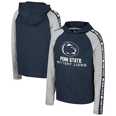 Youth Colosseum Navy Penn State Nittany Lions Ned Raglan Long Sleeve Hooded T-Shirt