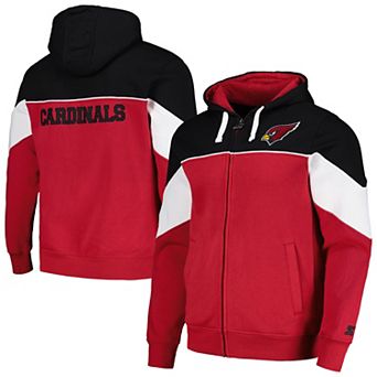 Men's Starter Cardinal/Black Arizona Cardinals Running Back Full-Zip Hoodie
