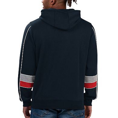 Men's Starter Navy Houston Texans Captain Pullover Hoodie