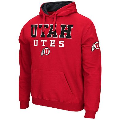Men's Colosseum Red Utah Utes Sunrise Pullover Hoodie