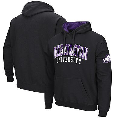 Men's Colosseum Black TCU Horned Frogs Double Arch Pullover Hoodie