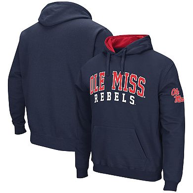 Men's Colosseum Navy Ole Miss Rebels Double Arch Pullover Hoodie