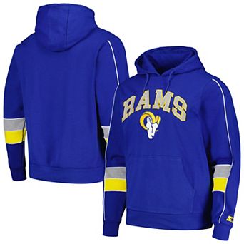 Men's Starter Royal Los Angeles Rams Captain Pullover Hoodie